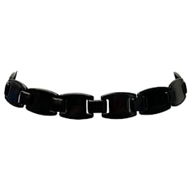 Prada Black Acrylic Link Belt Black