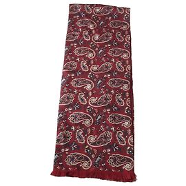 Autre Marque Cachecol de lã e seda padrão paisley - Bordô Branco Vermelho Azul Outro