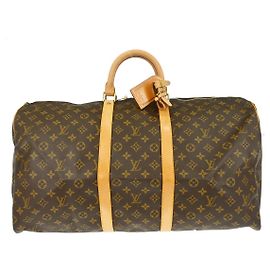 Bolsa Louis Vuitton Keepall Bandouliere Monogram Canvas 55 Marrom