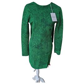 Givenchy Metallic-Jacquard Kleid in Absynthe Grün Grün