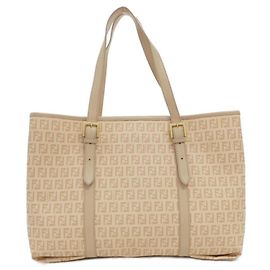 Fendi Beige Coated Canvas Handbag 8BH238 FB5 Beige