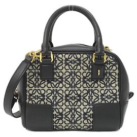 Loewe Amazona Square Handbag Black Navy blue