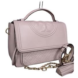 Bolsa Tory Burch Fleming Soft Satchel Rosa