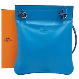 Bolsa Aline Mini em couro Swift azul da Hermès Azul