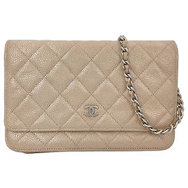 Chanel Wallet on Chain Quilted Iridescent Caviar Golden