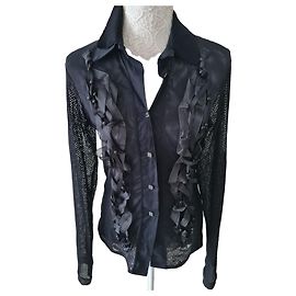 Autre Marque Camicia Save The Queen in pizzo e nastri nera Nero