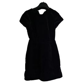 Tara Jarmon Samtkleid Schwarz Schwarz
