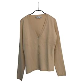 Autre Marque Beiger V-Ausschnitt Wollcardigan Beige