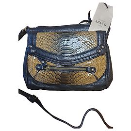 Borsa a tracolla Abaco in pelle e pitone Nero Stampa python