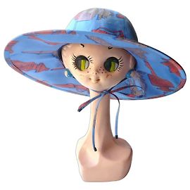 Hermès Merveilleuses Lanternes Blue Silk Hat T59 Blue Other