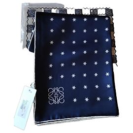 Pañuelo de seda Loewe estampado estrellas - Azul Blanco Azul