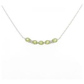 Autre Marque Collier en péridot et diamant Pt900 Pt850 Vert