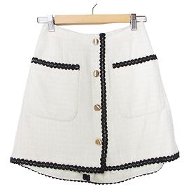 Autre Marque Minissaia-short de tweed com acabamento FURFUR Branco