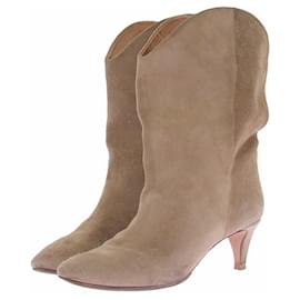 Botas de cano curto Isabel Marant em camurça camel Camelo