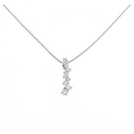 Autre Marque PT850 Platin 0.41CT Diamant Halskette Silber