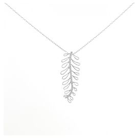Autre Marque Collar de pluma de diamantes y oro blanco Au750 Plata