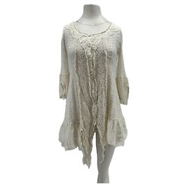 Autre Marque Cream White Buttoned Dress White