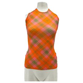 Marciano Marcia orange checkered top Orange