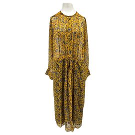 Isabel Marant Etoile Langes Kleid mit gelbem Print Gelb