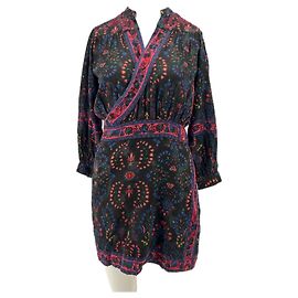 Antik Batik Vestido transpassado estampado multicolorido Multicor