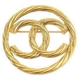Chanel Coco Mark Brosche Gold Metall Golden