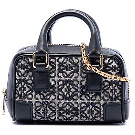 LOEWE Borsa Amazona in tela Anagram Nano nera Nero