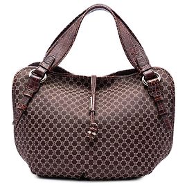 Céline Celine Sac Hobo Bittersweet en toile Macadam marron Marron Marron foncé