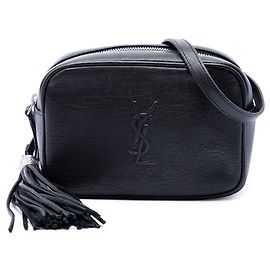 Borsa a cintura Lou con nappa nera con monogramma Saint Laurent e nappa Nero