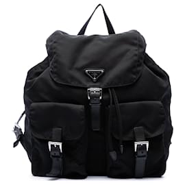Prada Black Tessuto Backpack Black