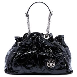Dior Black Patent Cannage Le Trente Tote Black