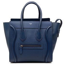 Céline Celine Blue Mini Leder-Luggage-Tote Blau Andere