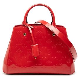 Louis Vuitton Red Monogram Vernis Montaigne BB Roja