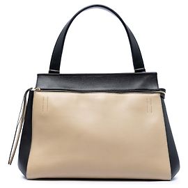 Céline Celine Black Medium Bicolor Leather Edge Handbag Black