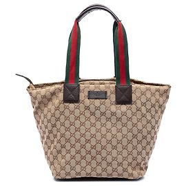 Gucci Beige GG Canvas Web Tote Beige