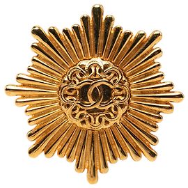 Chanel Gold CC Sternförmige Brosche vergoldet Golden