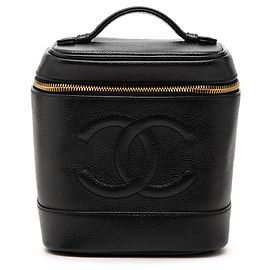 Beauty case Chanel Black CC Caviar Nero