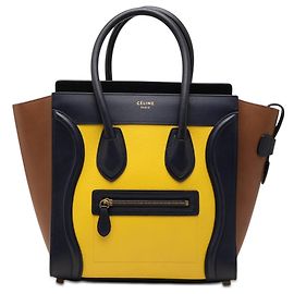Céline Sac cabas Celine Yellow Micro Tricolor en cuir Autre
