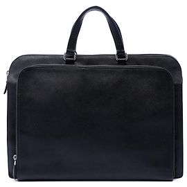Valigetta Prada Black Saffiano Cuir Travel con tasca frontale con zip Nero