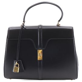 Céline Sac à main Classique 16 en cuir de veau noir taille Medium de Celine Noir