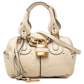 Bolsa Paddington em couro de bezerro marrom Chloé Mini Marrom Bege