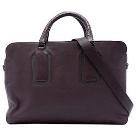 Bottega Veneta Red Leather Business Bag Red Dark red