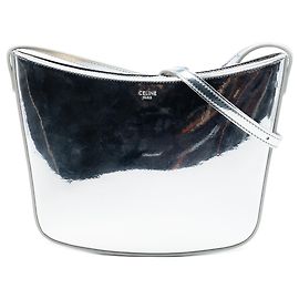 Céline Bolsa de Ombro Celine Silver Medium Mirror Calfskin Croque Prata
