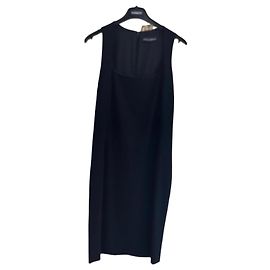 Dolce & Gabbana Black Virgin Wool Sleeveless Dress Black