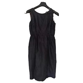 Robe Dolce & Gabbana noire doublure léopard Noir Imprimé léopard