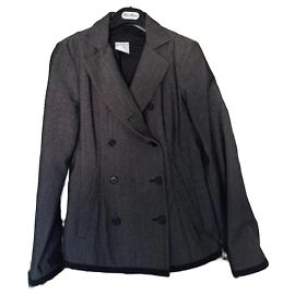 Autre Marque Narciso Rodriguez Grey Silk Double-Breasted Blazer Grey