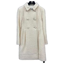 Chanel Cream Tweed Double-Breasted Jacket Cream