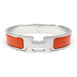 Hermès NEUF BRACELET HERMES CLIC H ARGENTE EMAIL ORANGE H700001FP8APM 16CM BANGLE Orange
