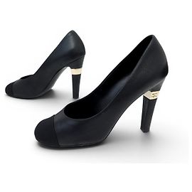DECOLTÉ CHANEL G31264 37.5 IN PELLE IRIDESCENTE E SATEN NERO Nero