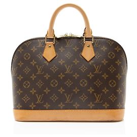 Louis Vuitton Vintage Monogram Canvas Alma PM Satchel Braun