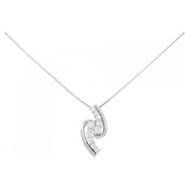 Autre Marque Diamant-Halskette PT900 PT850 Silber